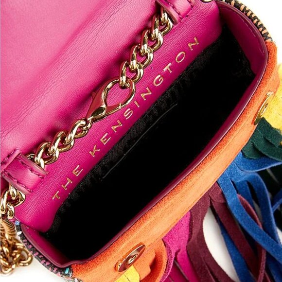 KURT GEIGER LONDON Handle Micro Kensington Suede Fringe Crossbody Bag - Picture 7 of 8